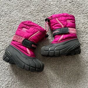Sorel Flurry Winter Snow Boots Toddler Size 8 Pink Lined Insulated Girls Kids